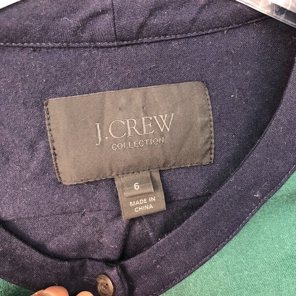 J. Crew Collection | Wool Green Blue Dress - Picture 3 of 6